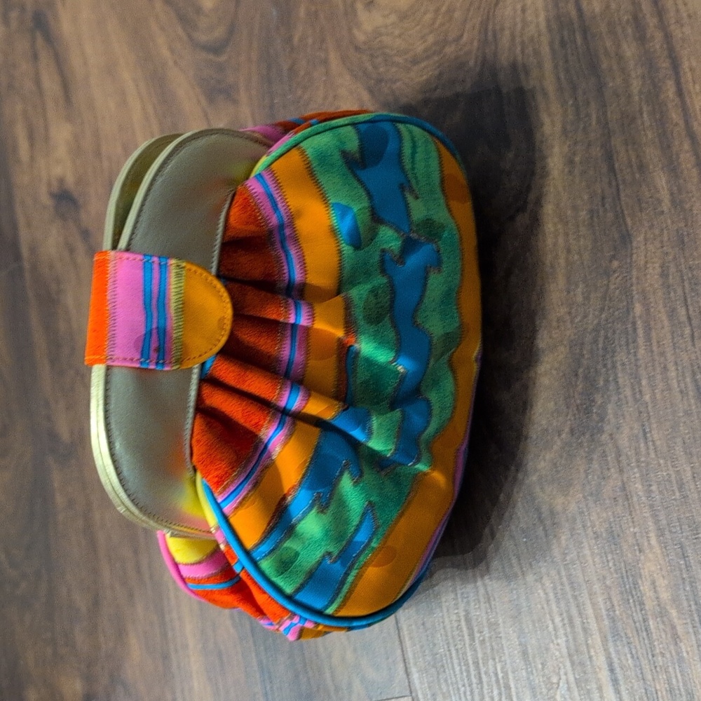 Stuart Weitzman Multicolor Pleated Clutch